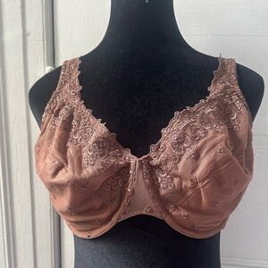 Bali Brown Embroidered Lace Bra size 38DD
